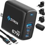 [prime]-zyron-67w-gan-3-port-charger,-travel-plugs,-2m-cable-+-case-+-$37.99-delivered-@-zyron-tech-via-amazon-au