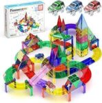 picassotiles-128-piece-race-car-track-magnetic-tile-set-$124.99-delivered-@-amazon-au