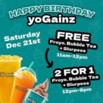 [vic]-free-froyo-(up-to-$10),-bubble-tea-&-slurpees-from-11am-12pm-saturday-(21/12)-@-yo-gainz-(carrum)