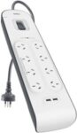 belkin-surgeplus-8-outlet-2-usb-powerboard-$4490-+-del-($0-onepass/-c&c/-in-store)-@-bunnings-(price-beat-$42.66-@-officeworks)