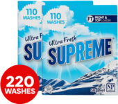 2-x-supreme-front-&-top-loader-laundry-powder-ultra-fresh-5kg-$8.40-+-delivery-($0-with-onepass)-@-catch