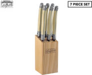 laguiole-7-piece-steak-knife-block-–-wooden-pearl-$19.98-+-delivery-(excl-qld,-$0-for-onepass)-@-catch