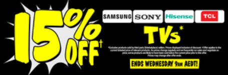 15%-off-all-samsung,-sony,-hisense-and-tcl-tvs-+-delivery-($0-c&c)-@-jb-hi-fi