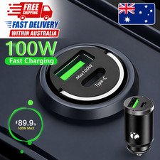 100W Mini Car Charger Lighter Fast Charging for iPhone QC3.0 Mini PD USB Type C