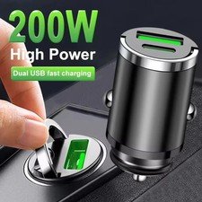 200W USB Type C mini car charger fast charging for iPhone QC3.0 charger