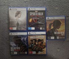 PS5 Sony game lot 5: Silent Hill 2, Spider-Man MM, TLOU I+II, Uncharted