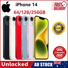 New Apple iPhone 14 Unlocked 64/128/256GB Sealed Colours 5G Mobile FREE EXPRESS