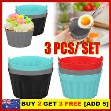 3pcs/set Air Fryer Egg Poacher Moulds Silicone Ramekins Moulds for Air Fryer KC