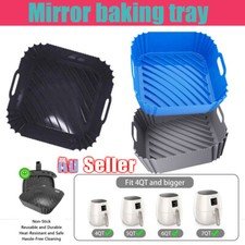 Square Air Fryer Silicone Pot Air Fryer Basket Liner Non-Stick Baking Tray ES