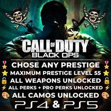 Call of Duty: Black Ops 1 PS4/PS5 Unlock All Camos, Weapons, Pro Perks, Prestige