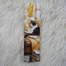 Tuxedo Cat Window Nap Bookmark Golden Cushions Sunlit Scene Notebooks Book Gift