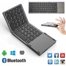 Wireless Foldable Keyboard Bluetooth Keypad with Touchpad for iPad Laptop Tablet