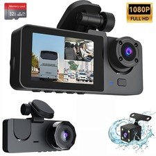 Dash Cam 3 Channel WiFi Front Rear Inside Dash Cam FHD 1080P 360° Car Camera