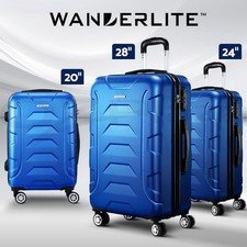 54% off | Wanderlite 3pc Luggage Trolley Travel Suitcase Set TSA Hard Shell Case Strap