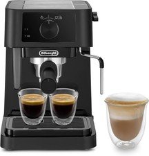 Stilosa Manual Espresso Coffee Machine EC230.BK, Compact Coffee Machine with 15