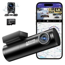 AZDOME 4K+1080P Dual Dash Cam Front Rear GPS WiFi 6 ADAS Parking Mode DVR 64G TF