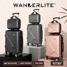 46% off | Wanderlite 2pc 12″ 20″ Luggage Trolley Travel Suitcase Storage Carry On TSA Lock