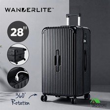 Wanderlite 28″ Trunk Luggage Suitcase Travel 5 Wheels Type-C Port TSA Black