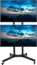 Mobile TV Cart for 32 to 65 inch Dual Screens up to 32kg Each LCD LED OLED 4K S