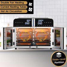 40L Air Fryer Oven Convection Oven 2800W French Dual Door Independent Heating
