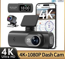 Dash Cam 4K Front & Rear WiFi GPS Car Dash Camera With Free 64GB SD Card