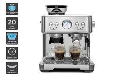66% off | Kogan Dual Thermoblock Espresso Coffee Machine with Grinder, Stainless Steel,
