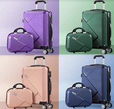 2PCS Luggage Suitcase Trolley Set Travel TSA Lock Storage Hard Case 12″+20″
