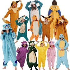 Kids Adults Pokemon Costume Kigurumi Pajamas Sleepwear Pyjamas Pikachu Cosplay