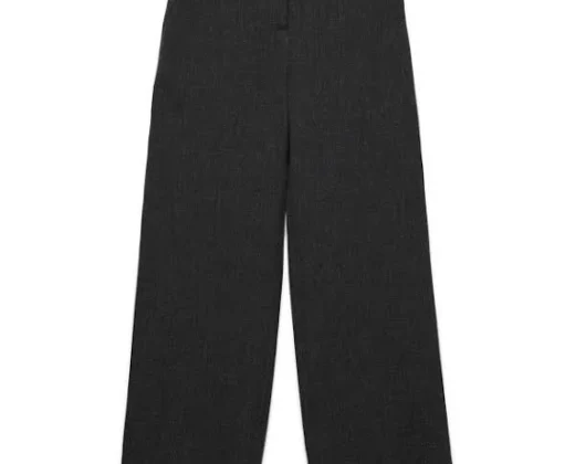 54% off | Vero Moda high waist wide leg Pants in dark grey melange