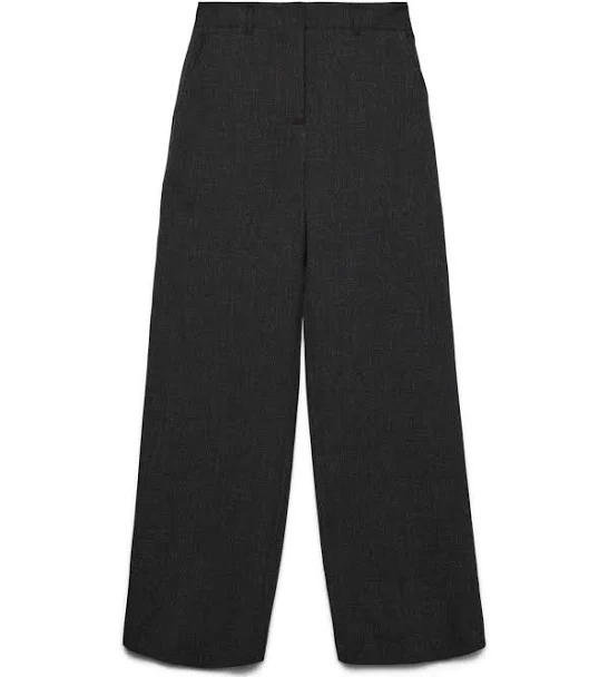 54% off | Vero Moda high waist wide leg Pants in dark grey melange