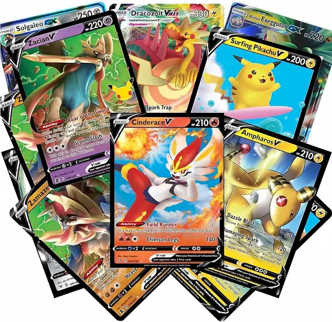 15% off | Pokemon Cards 50 Card Assorted Lot with Guaranteed V Pokemon
