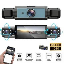 Dash Cam 4 Channel WiFi Front Rear Inside Dash Cam FHD 1080P 360° Car Camera