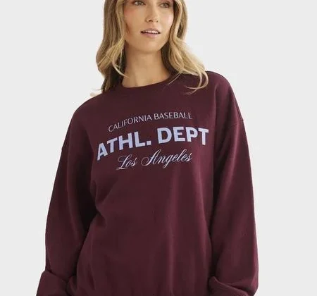 40% off | Edited Women’s Drop Shoulder Crew Neck Printed Sweater, Dark Purple, Size 8