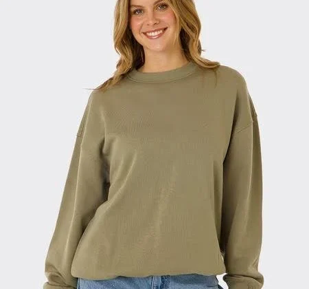 33% off | Edited Women’s Drop Shoulder Crew Neck Sweater, Medium Green, Size 10