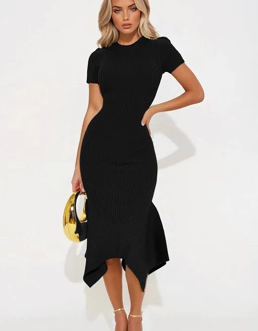 30% off | Fashion Nova Ribbed Midi Dress
