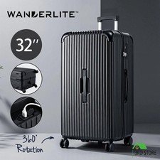 3% off | Wanderlite 32″ Trunk Luggage Suitcase Travel 5 Wheels Type-C Port TSA Black
