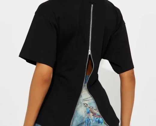 29% off | Fashion Nova Zipper Detail Short Sleeve T-Shirt