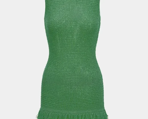 Micas Women’s Knit Fringe Sleeveless Slim Fit Bodycon Dress