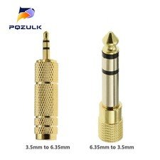 2PCS 6.5 6.35mm Male Plug to 3.5mm Female Connector Headphone Amplifier Audio Ad