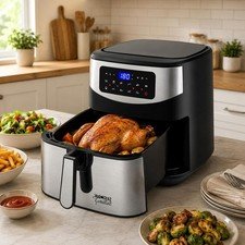 Kitchen Couture Air Fryer 12L LCD 9 Presets 200°C Digital Air Fryer Silver