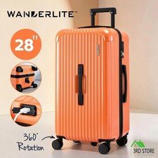Wanderlite 28″ Trunk Luggage Suitcase Travel 5 Wheels Type-C Port TSA Orange
