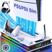 For PS5 Pro/Slim/PS5 Stand Cooling Station Controller PS5 Charging Dock Station