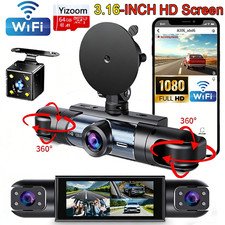 4K Full View Car Dashcam 360° Camera 4 Channel Dash Cam Recording Night Vision