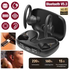 Wireless Sweatproof Bluetooth Earphones Headphones Sport Gym Earbuds with Mic
