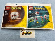 Lego Pokemon Lot of 2 30729 & 30730 Paper Bags New/Sealed/Hard to Find
