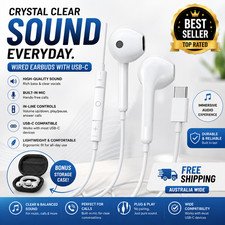 USB C Wired Headphones for Iphone 17 16 15, Hifi Stereo Wired Earphones Built-In