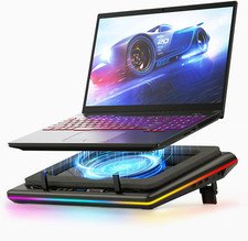 llano RGB Laptop Cooling Pad with Powerful Turbofan, Gaming Laptop Cooler with