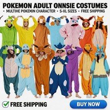Adults Pokemon Costume Kigurumi Pajamas Sleepwear Pyjamas Pikachu Gengar Cosplay