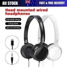 Wired Headphones Bass HiFi Over Ear Headset Earphone Stereo Noise Cancelling AU