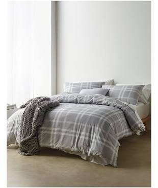 50% off | Vue Jackson Printed Cotton Quilt Cover Set in Ash Grey Double Quilt Cover Set